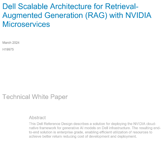 Dell Scalable Architecture for Retrieval-Augmented Generation (RAG ...