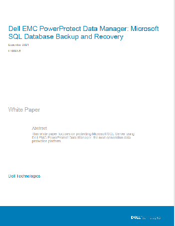 PowerProtect Data Manager: Microsoft SQL Database Backup and Recovery ...